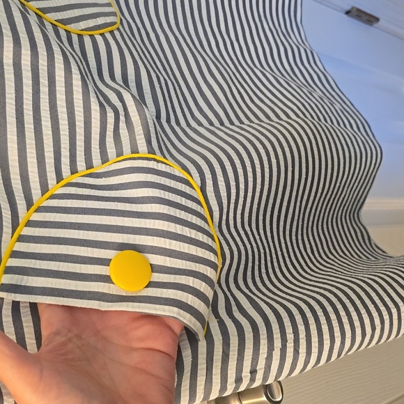 New Directions Lined Gray & White Preppy Seersucker Dress Size 10 Like New - Picture 3 of 7